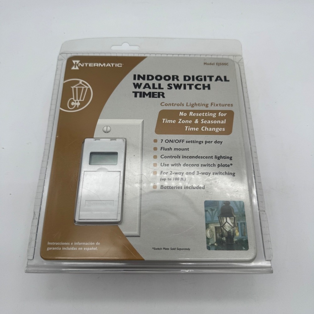Intermatic EJ500C Indoor Digital Wall‎ Switch Timer White Programmable Lighting